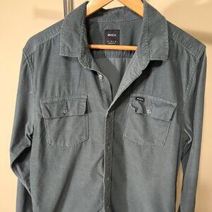 RVCA Men's Corduroy Shirt Medium in Green/Pine